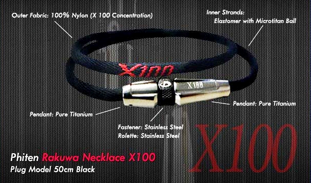 The Phiten Rakuwa Necklace X100, one of their top of the line products